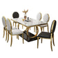 Glam Style Dinner Table Rectangle Stone Dining Room Table for Kitchen Clearhalo 'Dining Tables & Seating' 'Dining Tables' 'dining_table' 'furn' 'furn_dining_table' 'Furniture' 'Kitchen & Dining Furniture' 6814039