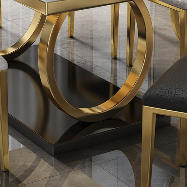 Glam Style Dinner Table Rectangle Stone Dining Room Table for Kitchen Clearhalo 'Dining Tables & Seating' 'Dining Tables' 'dining_table' 'furn' 'furn_dining_table' 'Furniture' 'Kitchen & Dining Furniture' 6814041
