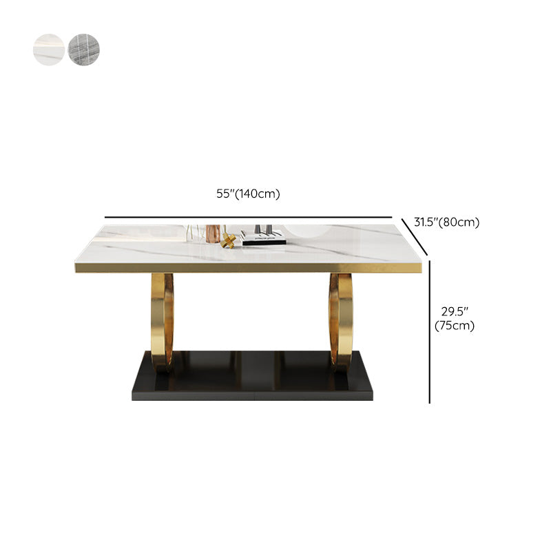 Glam Style Dinner Table Rectangle Stone Dining Room Table for Kitchen Clearhalo 'Dining Tables & Seating' 'Dining Tables' 'dining_table' 'furn' 'furn_dining_table' 'Furniture' 'Kitchen & Dining Furniture' 6814045