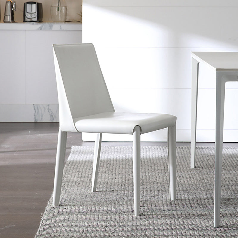 Parsons Armless Dining Chairs Indoor Dining Room Faux Leather Side Chair Clearhalo 'Dining Chairs' 'Dining Tables & Seating' 'dining_chair' 'furn' 'furn_dining_chair' 'Furniture' 'Kitchen & Dining Furniture' 6814096