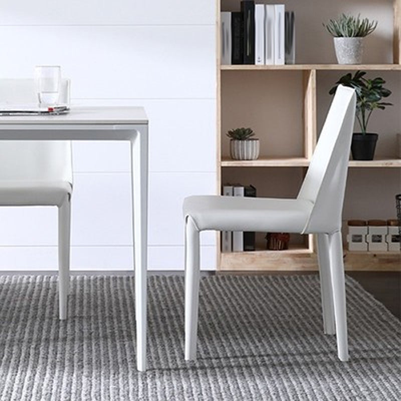 Parsons Armless Dining Chairs Indoor Dining Room Faux Leather Side Chair Clearhalo 'Dining Chairs' 'Dining Tables & Seating' 'dining_chair' 'furn' 'furn_dining_chair' 'Furniture' 'Kitchen & Dining Furniture' 6814099