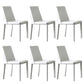 Parsons Armless Dining Chairs Indoor Dining Room Faux Leather Side Chair White 6 Piece Set Clearhalo 'Dining Chairs' 'Dining Tables & Seating' 'dining_chair' 'furn' 'furn_dining_chair' 'Furniture' 'Kitchen & Dining Furniture' 6814100
