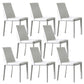 Parsons Armless Dining Chairs Indoor Dining Room Faux Leather Side Chair White 8 Piece Set Clearhalo 'Dining Chairs' 'Dining Tables & Seating' 'dining_chair' 'furn' 'furn_dining_chair' 'Furniture' 'Kitchen & Dining Furniture' 6814102