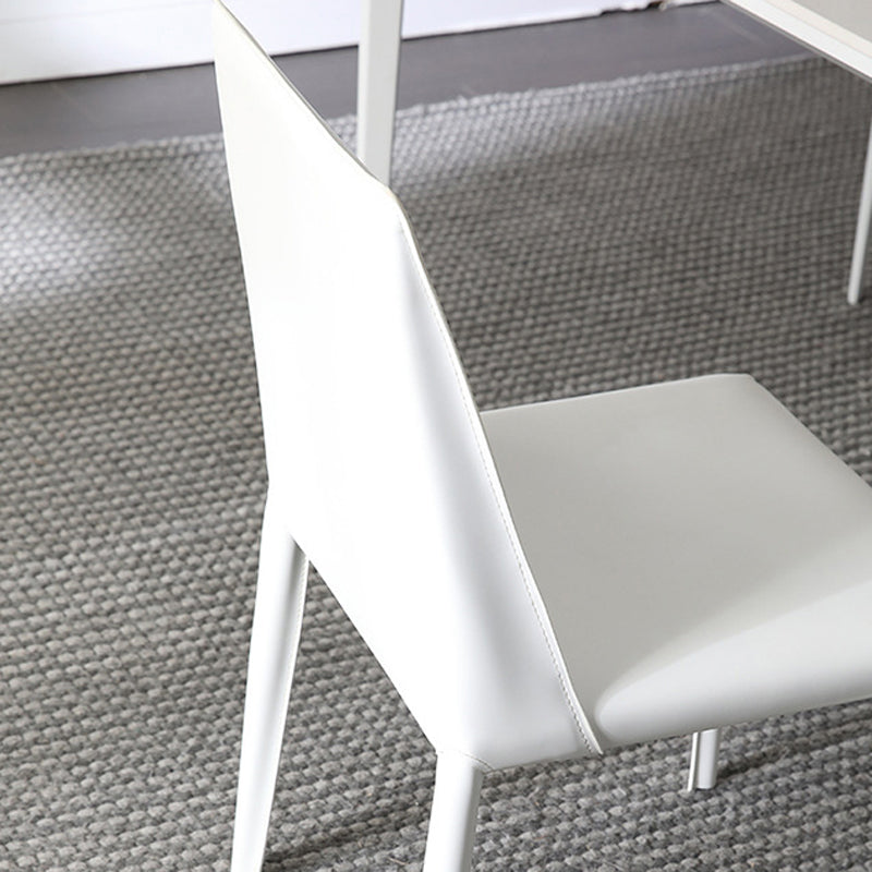 Parsons Armless Dining Chairs Indoor Dining Room Faux Leather Side Chair Clearhalo 'Dining Chairs' 'Dining Tables & Seating' 'dining_chair' 'furn' 'furn_dining_chair' 'Furniture' 'Kitchen & Dining Furniture' 6814106