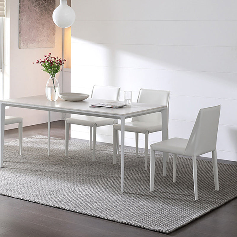 Parsons Armless Dining Chairs Indoor Dining Room Faux Leather Side Chair Clearhalo 'Dining Chairs' 'Dining Tables & Seating' 'dining_chair' 'furn' 'furn_dining_chair' 'Furniture' 'Kitchen & Dining Furniture' 6814108