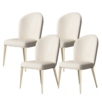 Kitchen Upholstered Armless Dining Chairs Parsons Chair in Gold Legs