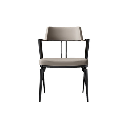 Contemporary Kitchen Dining Arm Chair Metal Legs Upholstered Chair 1 Piece Black Clearhalo 'Dining Chairs' 'Dining Tables & Seating' 'dining_chair' 'furn' 'furn_dining_chair' 'Furniture' 'Kitchen & Dining Furniture' 6814152