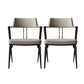 Contemporary Kitchen Dining Arm Chair Metal Legs Upholstered Chair 2 Piece Set Black Clearhalo 'Dining Chairs' 'Dining Tables & Seating' 'dining_chair' 'furn' 'furn_dining_chair' 'Furniture' 'Kitchen & Dining Furniture' 6814153