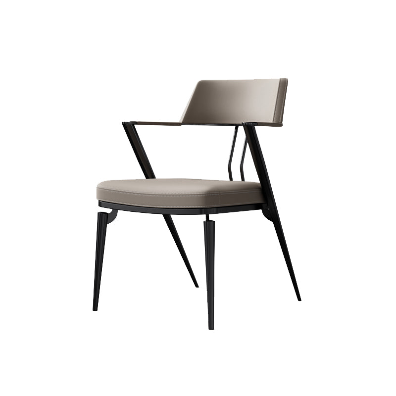 Contemporary Kitchen Dining Arm Chair Metal Legs Upholstered Chair Clearhalo 'Dining Chairs' 'Dining Tables & Seating' 'dining_chair' 'furn' 'furn_dining_chair' 'Furniture' 'Kitchen & Dining Furniture' 6814160