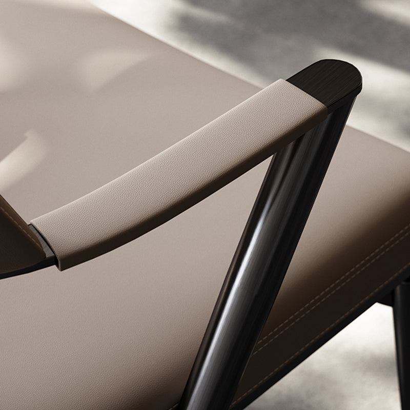 Contemporary Kitchen Dining Arm Chair Metal Legs Upholstered Chair Clearhalo 'Dining Chairs' 'Dining Tables & Seating' 'dining_chair' 'furn' 'furn_dining_chair' 'Furniture' 'Kitchen & Dining Furniture' 6814163