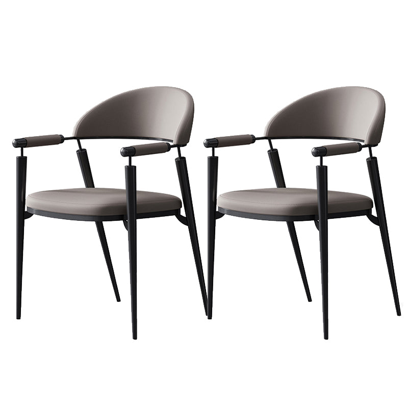 Glam Upholstered Arm Chair Dining Room Metal Dining Arm Chair