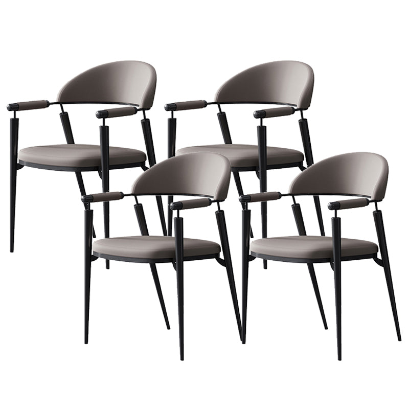 Glam Upholstered Arm Chair Dining Room Metal Dining Arm Chair