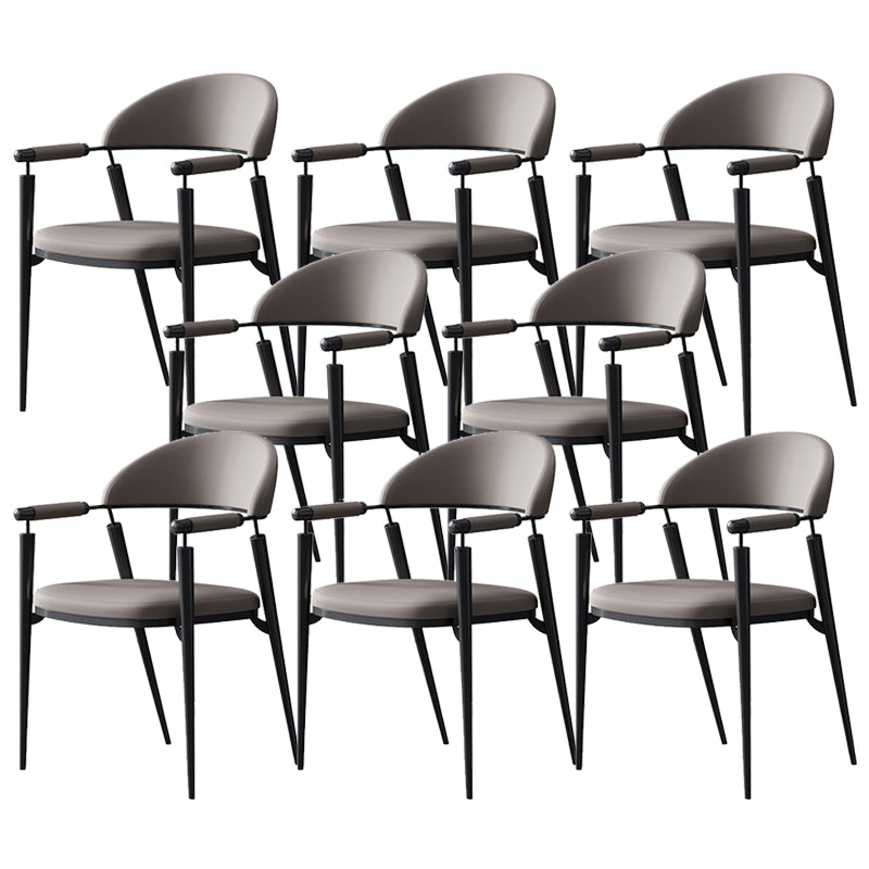 Glam Upholstered Arm Chair Dining Room Metal Dining Arm Chair