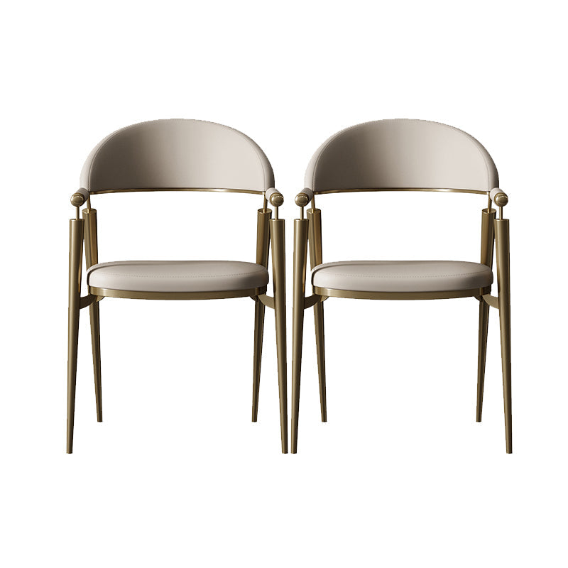 Glam Upholstered Arm Chair Dining Room Metal Dining Arm Chair