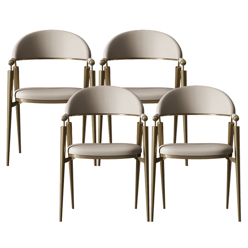 Glam Upholstered Arm Chair Dining Room Metal Dining Arm Chair