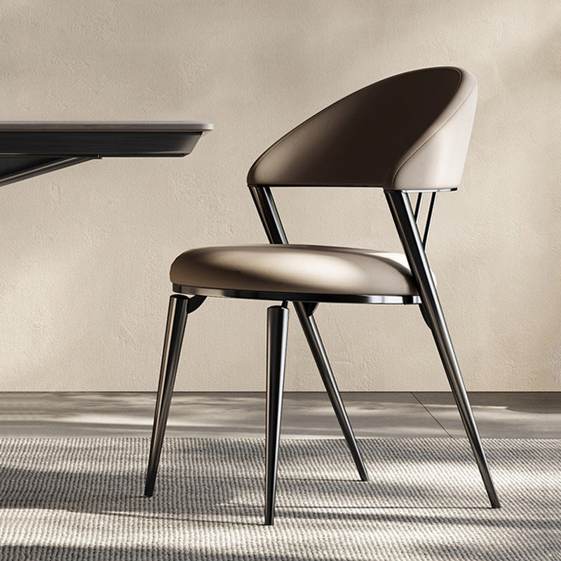 Modern Indoor Kitchen Dining Chair Open Back Dining Side Chair 1 Piece Black Clearhalo 'Dining Chairs' 'Dining Tables & Seating' 'dining_chair' 'furn' 'furn_dining_chair' 'Furniture' 'Kitchen & Dining Furniture' 6814191