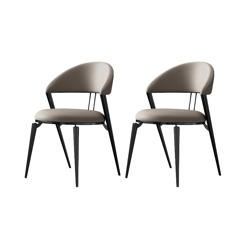 Modern Indoor Kitchen Dining Chair Open Back Dining Side Chair 2 Piece Set Black Clearhalo 'Dining Chairs' 'Dining Tables & Seating' 'dining_chair' 'furn' 'furn_dining_chair' 'Furniture' 'Kitchen & Dining Furniture' 6814192