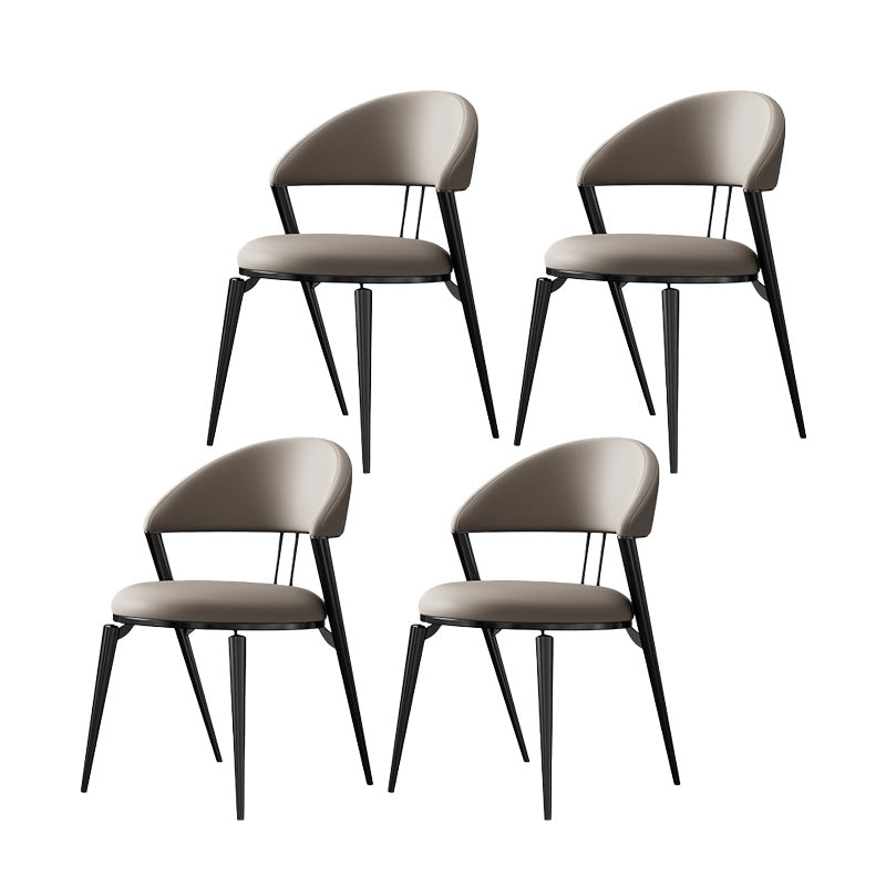 Modern Indoor Kitchen Dining Chair Open Back Dining Side Chair 4 Piece Set Black Clearhalo 'Dining Chairs' 'Dining Tables & Seating' 'dining_chair' 'furn' 'furn_dining_chair' 'Furniture' 'Kitchen & Dining Furniture' 6814193