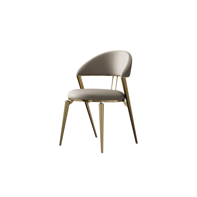 Modern Indoor Kitchen Dining Chair Open Back Dining Side Chair 1 Piece Gold Clearhalo 'Dining Chairs' 'Dining Tables & Seating' 'dining_chair' 'furn' 'furn_dining_chair' 'Furniture' 'Kitchen & Dining Furniture' 6814199