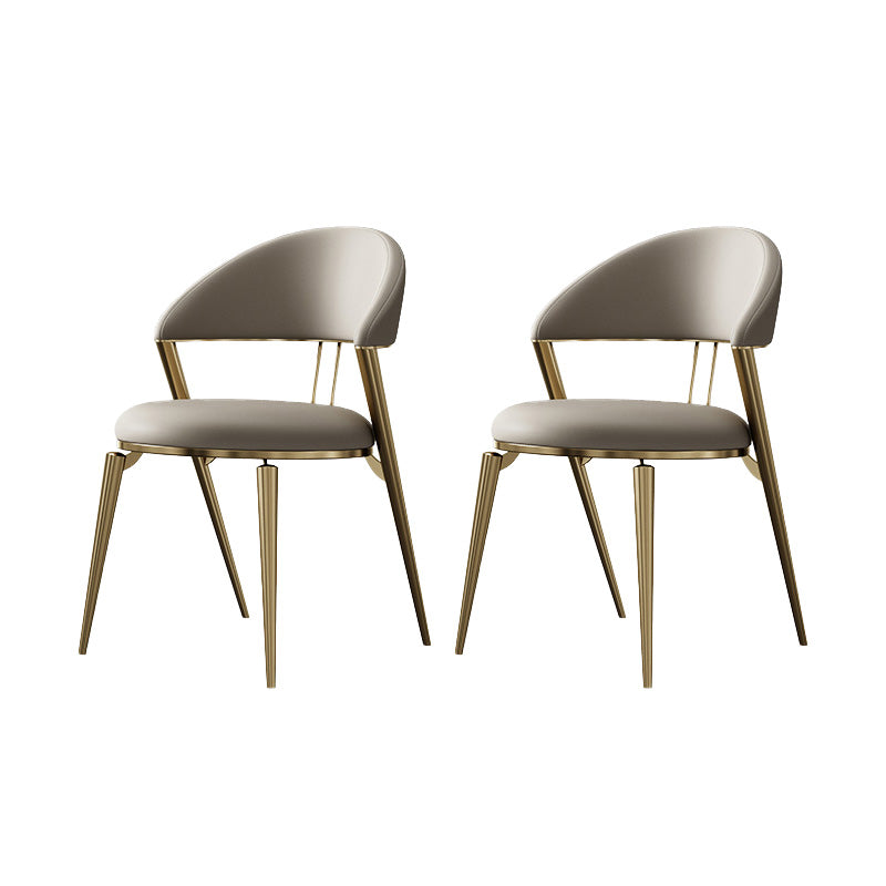 Modern Indoor Kitchen Dining Chair Open Back Dining Side Chair 2 Piece Set Gold Clearhalo 'Dining Chairs' 'Dining Tables & Seating' 'dining_chair' 'furn' 'furn_dining_chair' 'Furniture' 'Kitchen & Dining Furniture' 6814201