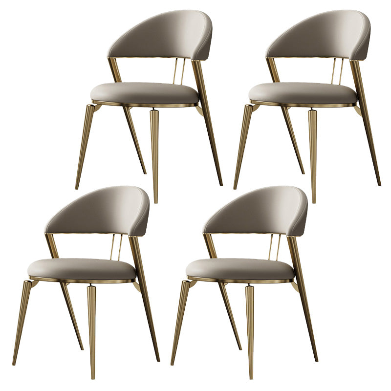 Modern Indoor Kitchen Dining Chair Open Back Dining Side Chair 4 Piece Set Gold Clearhalo 'Dining Chairs' 'Dining Tables & Seating' 'dining_chair' 'furn' 'furn_dining_chair' 'Furniture' 'Kitchen & Dining Furniture' 6814203