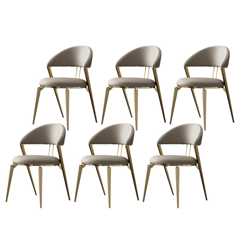 Modern Indoor Kitchen Dining Chair Open Back Dining Side Chair 6 Piece Set Gold Clearhalo 'Dining Chairs' 'Dining Tables & Seating' 'dining_chair' 'furn' 'furn_dining_chair' 'Furniture' 'Kitchen & Dining Furniture' 6814206
