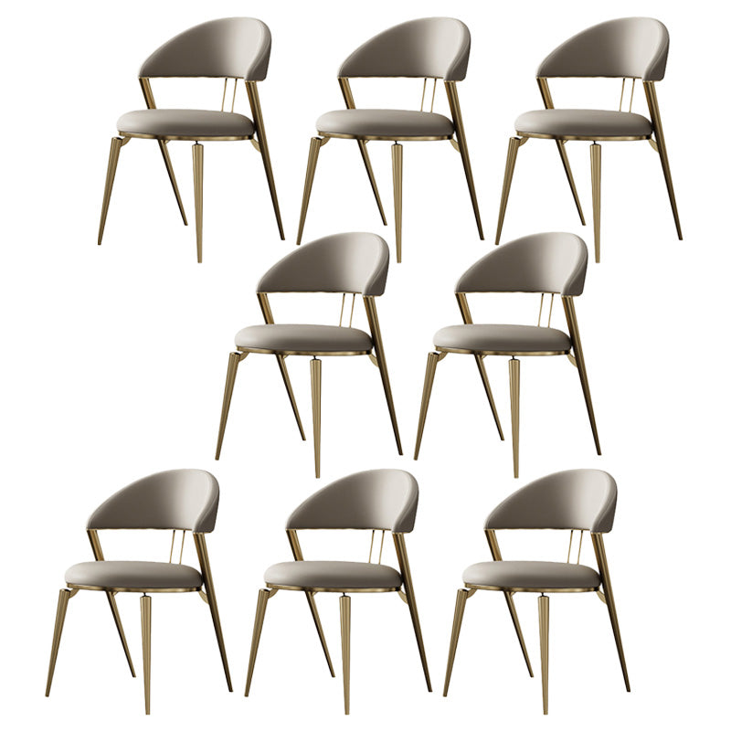 Modern Indoor Kitchen Dining Chair Open Back Dining Side Chair 8 Piece Set Gold Clearhalo 'Dining Chairs' 'Dining Tables & Seating' 'dining_chair' 'furn' 'furn_dining_chair' 'Furniture' 'Kitchen & Dining Furniture' 6814207