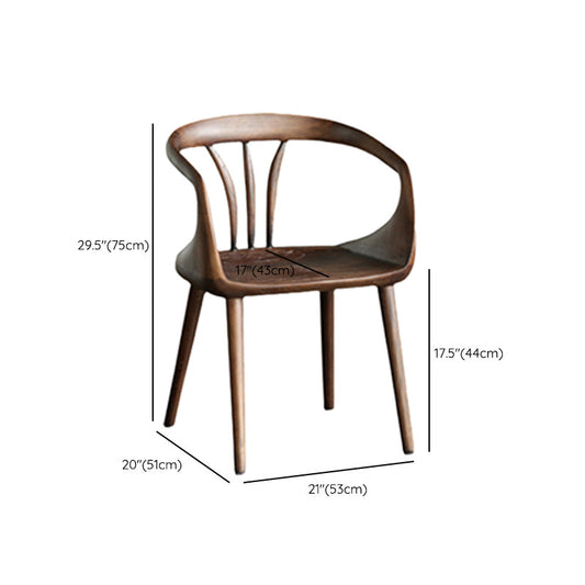 Silla de brazo contemporáneo silla de comedor de madera sólida en nogal
