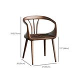 ウォルナットの現代的なアームチェアホームソリッドウッドダイニングチェア