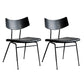Metal Industrial Style Side Chair Open Back Armless Chair for Patio Use Black-Black Genuine Leather 2 Piece Set Clearhalo 'Dining Chairs' 'Dining Tables & Seating' 'dining_chair' 'furn' 'furn_dining_chair' 'Furniture' 'Kitchen & Dining Furniture' 6814297