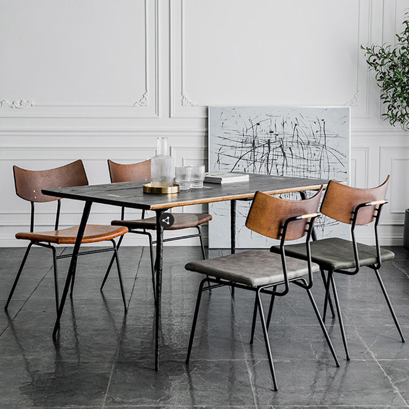 Metal Industrial Style Side Chair Open Back Armless Chair for Patio Use Clearhalo 'Dining Chairs' 'Dining Tables & Seating' 'dining_chair' 'furn' 'furn_dining_chair' 'Furniture' 'Kitchen & Dining Furniture' 6814299