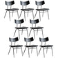 Metal Industrial Style Side Chair Open Back Armless Chair for Patio Use Black-Black Genuine Leather 8 Piece Set Clearhalo 'Dining Chairs' 'Dining Tables & Seating' 'dining_chair' 'furn' 'furn_dining_chair' 'Furniture' 'Kitchen & Dining Furniture' 6814303