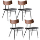 Metal Industrial Style Side Chair Open Back Armless Chair for Patio Use Black Genuine Leather 4 Piece Set Clearhalo 'Dining Chairs' 'Dining Tables & Seating' 'dining_chair' 'furn' 'furn_dining_chair' 'Furniture' 'Kitchen & Dining Furniture' 6814309