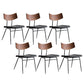 Metal Industrial Style Side Chair Open Back Armless Chair for Patio Use Black Genuine Leather 6 Piece Set Clearhalo 'Dining Chairs' 'Dining Tables & Seating' 'dining_chair' 'furn' 'furn_dining_chair' 'Furniture' 'Kitchen & Dining Furniture' 6814310
