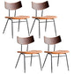 Metal Industrial Style Side Chair Open Back Armless Chair for Patio Use Light Brown Microfiber Leather 4 Piece Set Clearhalo 'Dining Chairs' 'Dining Tables & Seating' 'dining_chair' 'furn' 'furn_dining_chair' 'Furniture' 'Kitchen & Dining Furniture' 6814323
