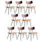 Metal Industrial Style Side Chair Open Back Armless Chair for Patio Use Light Brown Microfiber Leather 8 Piece Set Clearhalo 'Dining Chairs' 'Dining Tables & Seating' 'dining_chair' 'furn' 'furn_dining_chair' 'Furniture' 'Kitchen & Dining Furniture' 6814325