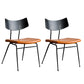 Metal Industrial Style Side Chair Open Back Armless Chair for Patio Use Black-Brown Genuine Leather 2 Piece Set Clearhalo 'Dining Chairs' 'Dining Tables & Seating' 'dining_chair' 'furn' 'furn_dining_chair' 'Furniture' 'Kitchen & Dining Furniture' 6814326