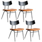 Metal Industrial Style Side Chair Open Back Armless Chair for Patio Use Black-Brown Genuine Leather 4 Piece Set Clearhalo 'Dining Chairs' 'Dining Tables & Seating' 'dining_chair' 'furn' 'furn_dining_chair' 'Furniture' 'Kitchen & Dining Furniture' 6814327
