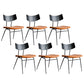 Metal Industrial Style Side Chair Open Back Armless Chair for Patio Use Black-Brown Genuine Leather 6 Piece Set Clearhalo 'Dining Chairs' 'Dining Tables & Seating' 'dining_chair' 'furn' 'furn_dining_chair' 'Furniture' 'Kitchen & Dining Furniture' 6814328