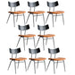 Metal Industrial Style Side Chair Open Back Armless Chair for Patio Use Black-Brown Genuine Leather 8 Piece Set Clearhalo 'Dining Chairs' 'Dining Tables & Seating' 'dining_chair' 'furn' 'furn_dining_chair' 'Furniture' 'Kitchen & Dining Furniture' 6814329