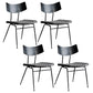 Metal Industrial Style Side Chair Open Back Armless Chair for Patio Use Black Gray Genuine Leather 4 Piece Set Clearhalo 'Dining Chairs' 'Dining Tables & Seating' 'dining_chair' 'furn' 'furn_dining_chair' 'Furniture' 'Kitchen & Dining Furniture' 6814331