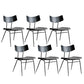 Metal Industrial Style Side Chair Open Back Armless Chair for Patio Use Black Gray Genuine Leather 6 Piece Set Clearhalo 'Dining Chairs' 'Dining Tables & Seating' 'dining_chair' 'furn' 'furn_dining_chair' 'Furniture' 'Kitchen & Dining Furniture' 6814332
