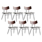 Metal Industrial Style Side Chair Open Back Armless Chair for Patio Use Grey Microfiber Leather 6 Piece Set Clearhalo 'Dining Chairs' 'Dining Tables & Seating' 'dining_chair' 'furn' 'furn_dining_chair' 'Furniture' 'Kitchen & Dining Furniture' 6814336