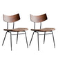 Metal Industrial Style Side Chair Open Back Armless Chair for Patio Use Coffee Microfiber Leather 2 Piece Set Clearhalo 'Dining Chairs' 'Dining Tables & Seating' 'dining_chair' 'furn' 'furn_dining_chair' 'Furniture' 'Kitchen & Dining Furniture' 6814342