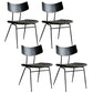 Metal Industrial Style Side Chair Open Back Armless Chair for Patio Use Black Green Microfiber Leather 4 Piece Set Clearhalo 'Dining Chairs' 'Dining Tables & Seating' 'dining_chair' 'furn' 'furn_dining_chair' 'Furniture' 'Kitchen & Dining Furniture' 6814347