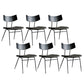 Metal Industrial Style Side Chair Open Back Armless Chair for Patio Use Black Green Microfiber Leather 6 Piece Set Clearhalo 'Dining Chairs' 'Dining Tables & Seating' 'dining_chair' 'furn' 'furn_dining_chair' 'Furniture' 'Kitchen & Dining Furniture' 6814348
