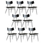Metal Industrial Style Side Chair Open Back Armless Chair for Patio Use Black Green Microfiber Leather 8 Piece Set Clearhalo 'Dining Chairs' 'Dining Tables & Seating' 'dining_chair' 'furn' 'furn_dining_chair' 'Furniture' 'Kitchen & Dining Furniture' 6814349