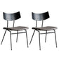 Metal Industrial Style Side Chair Open Back Armless Chair for Patio Use Black Gray Microfiber Leather 2 Piece Set Clearhalo 'Dining Chairs' 'Dining Tables & Seating' 'dining_chair' 'furn' 'furn_dining_chair' 'Furniture' 'Kitchen & Dining Furniture' 6814350