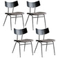 Metal Industrial Style Side Chair Open Back Armless Chair for Patio Use Black Gray Microfiber Leather 4 Piece Set Clearhalo 'Dining Chairs' 'Dining Tables & Seating' 'dining_chair' 'furn' 'furn_dining_chair' 'Furniture' 'Kitchen & Dining Furniture' 6814351