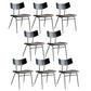 Metal Industrial Style Side Chair Open Back Armless Chair for Patio Use Black Gray Microfiber Leather 8 Piece Set Clearhalo 'Dining Chairs' 'Dining Tables & Seating' 'dining_chair' 'furn' 'furn_dining_chair' 'Furniture' 'Kitchen & Dining Furniture' 6814353